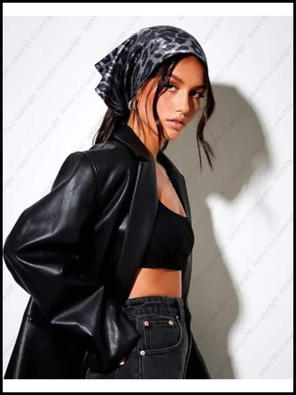 Y2K Triangle Hair Bandanas 2 Pack - Punk Head Scarf Wraps for Concert Festival